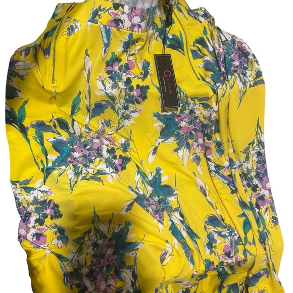 Wonder Women's Yellow Floral Print Wide Leg Palazzo Pants - Picture 3 of 6